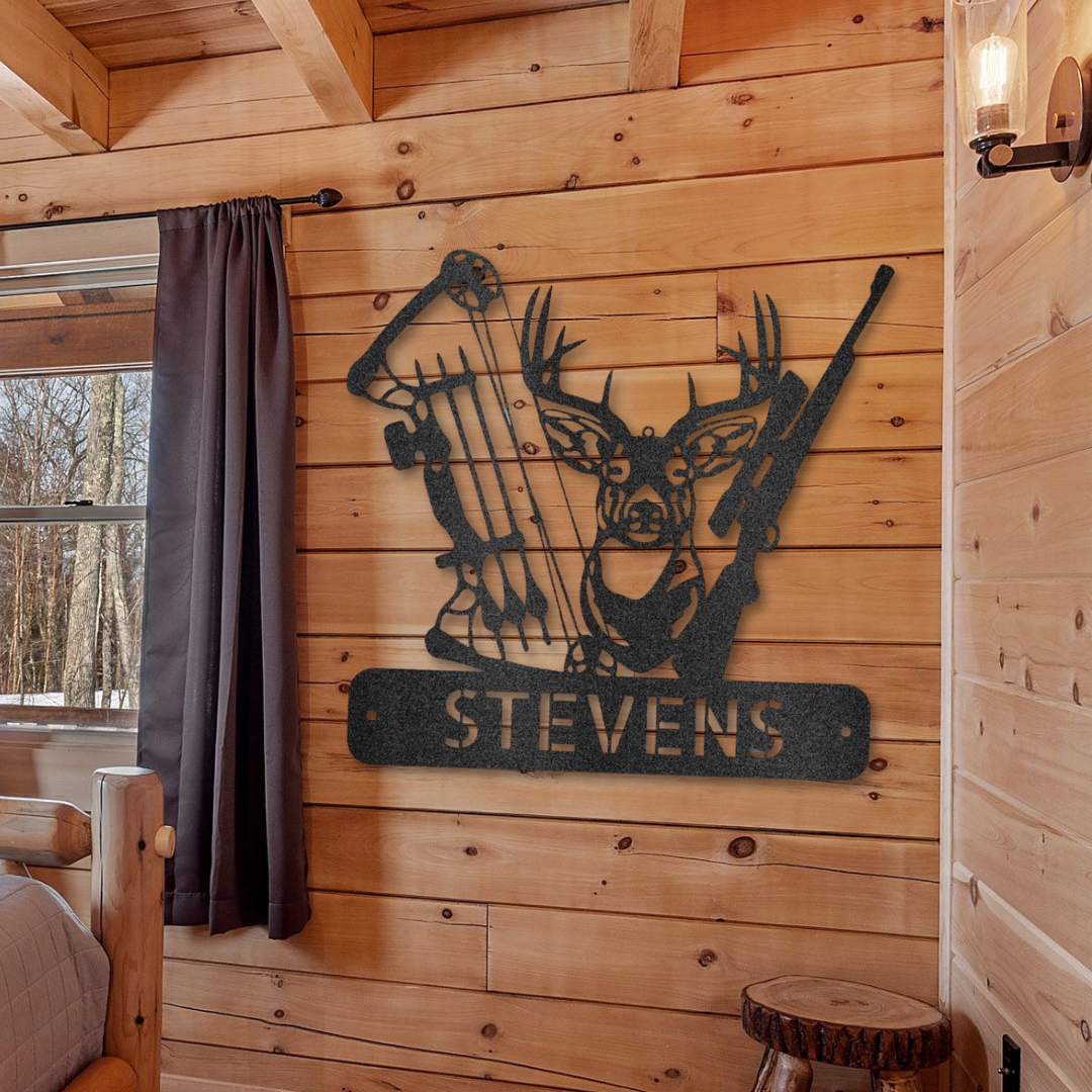 Deer Hunter Monogram - Steel Sign