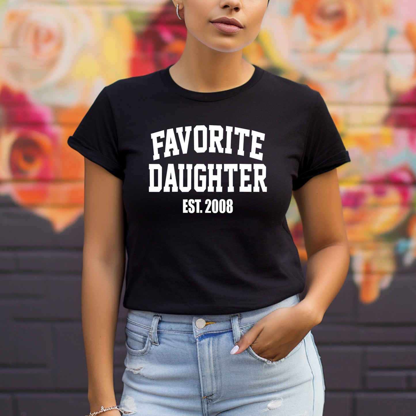 Personalized Favorite Daughter Premium Short Sleeve T-Shirt Dark