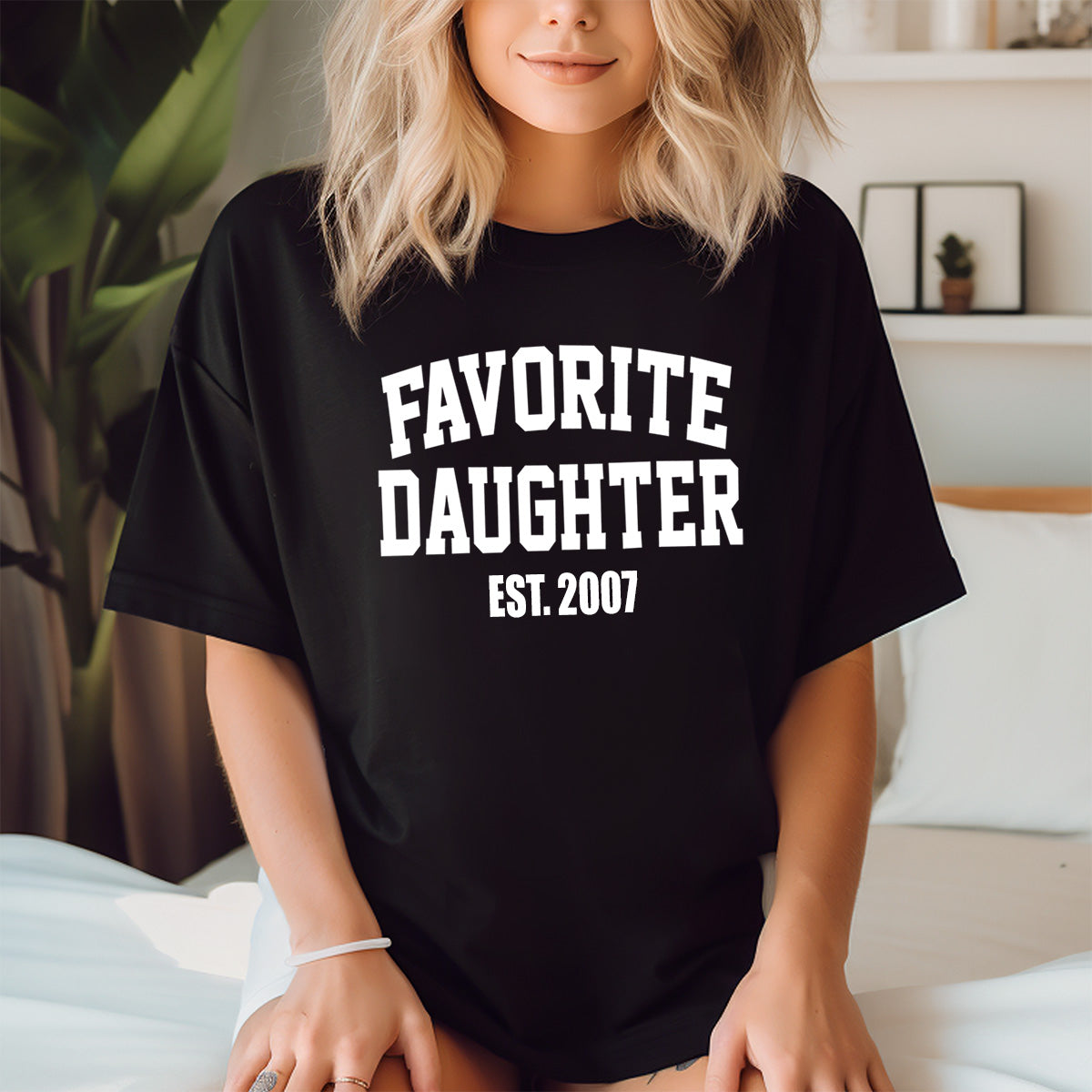 Personalized Favorite Daughter Premium Short Sleeve T-Shirt Dark