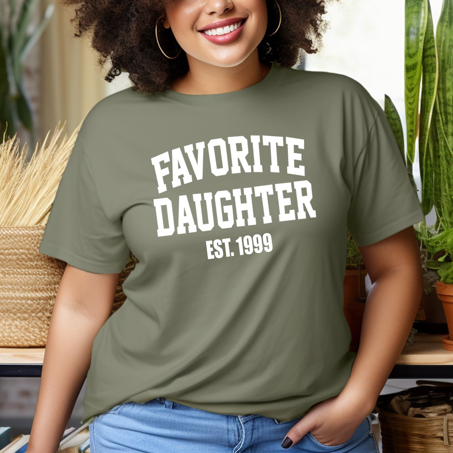 Personalized Favorite Daughter Premium Short Sleeve T-Shirt Dark