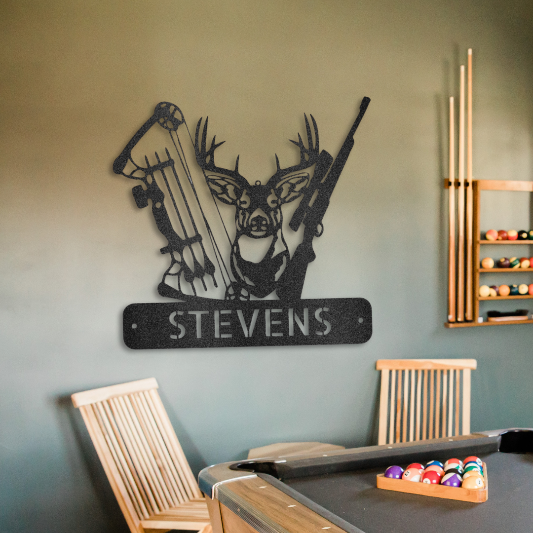 Deer Hunter Monogram - Steel Sign
