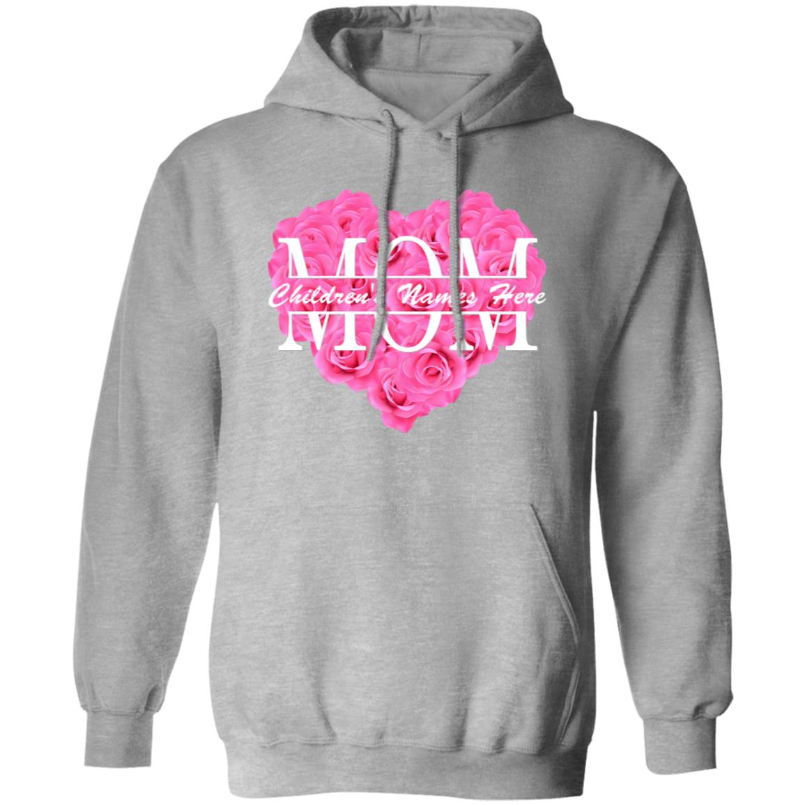 gifts for mom, gifts for dad, gifts for wife, gifts for husband, gifts for daughter, gifts for son, Personalized Flower Heart Mom Hoodie