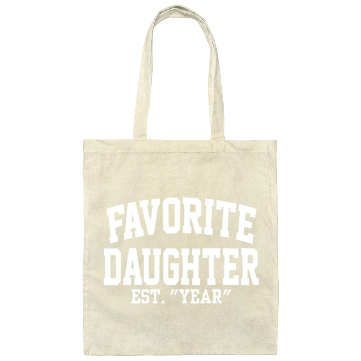 Personalized Favorite Daughter Canvas Tote Bag Dark