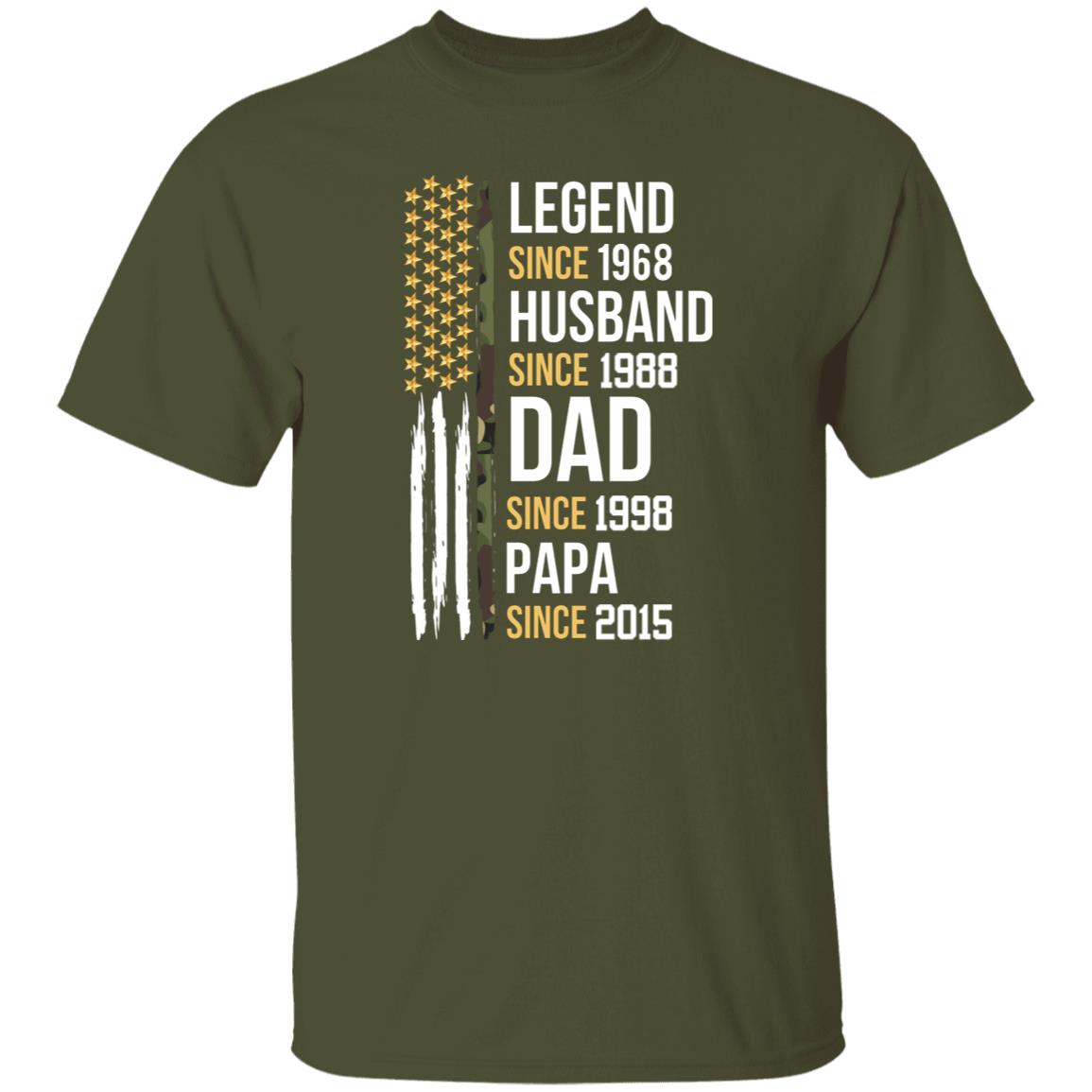 gifts for mom, gifts for dad, gifts for wife, gifts for husband, gifts for daughter, gifts for son, Personalized Legend Husband Dad Papa Thin Camo Line T-Shirt