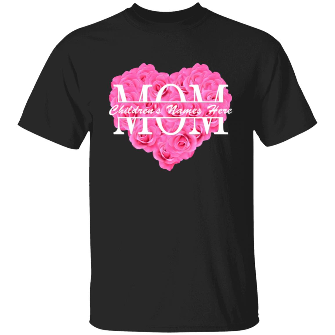 gifts for mom, gifts for dad, gifts for wife, gifts for husband, gifts for daughter, gifts for son, Personalized Flower Heart Mom T-Shirt