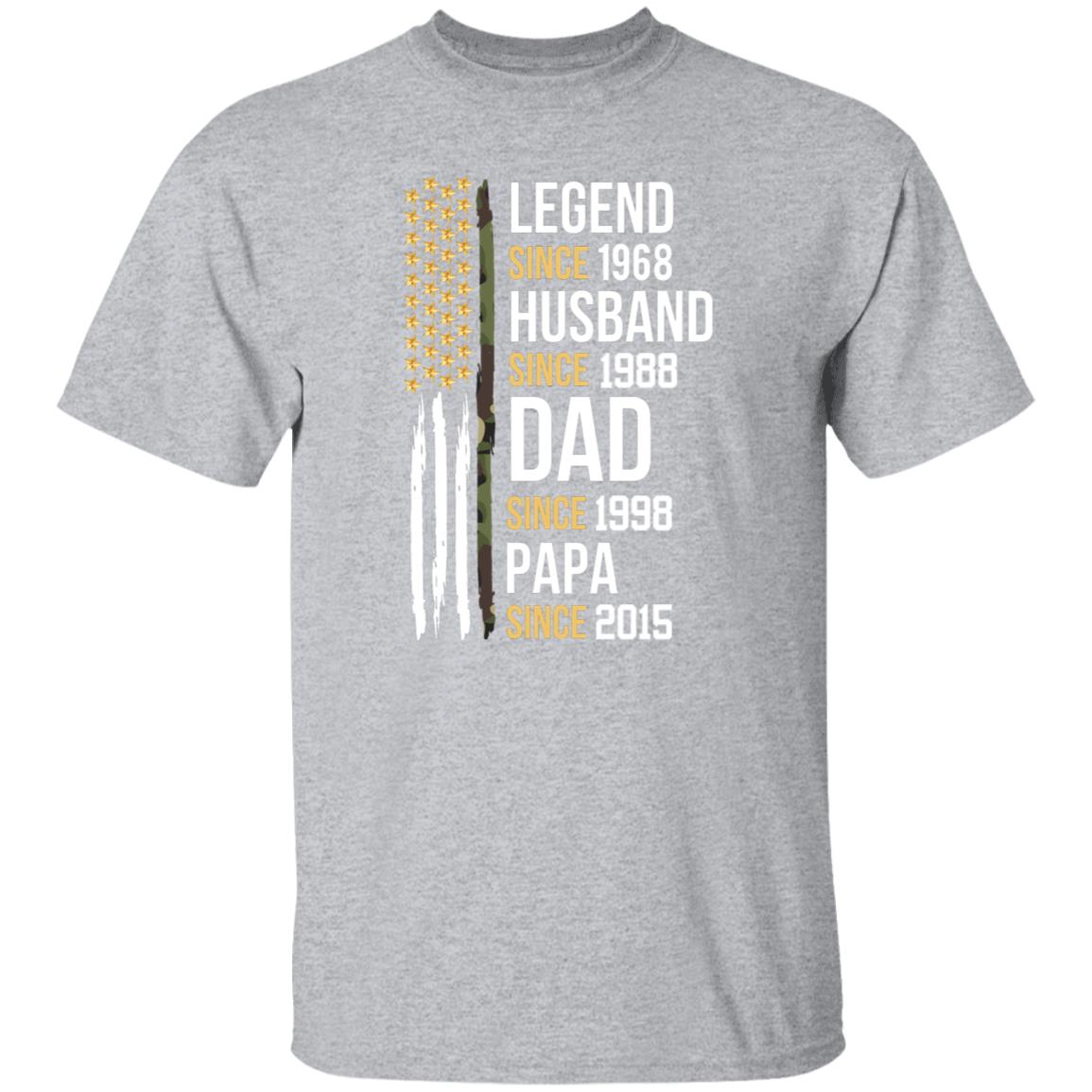 gifts for mom, gifts for dad, gifts for wife, gifts for husband, gifts for daughter, gifts for son, Personalized Legend Husband Dad Papa Thin Camo Line T-Shirt
