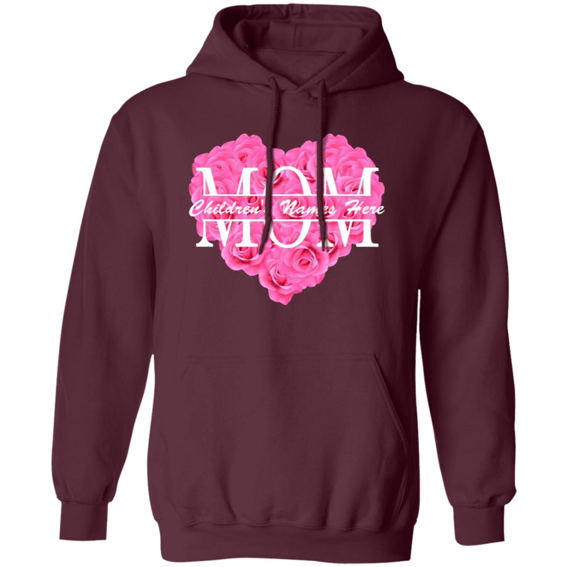 gifts for mom, gifts for dad, gifts for wife, gifts for husband, gifts for daughter, gifts for son, Personalized Flower Heart Mom Hoodie