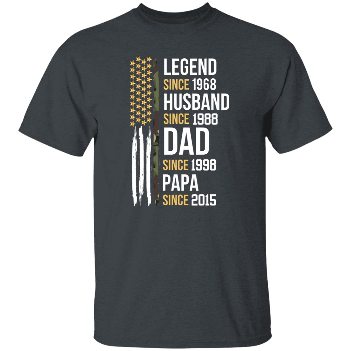 gifts for mom, gifts for dad, gifts for wife, gifts for husband, gifts for daughter, gifts for son, Personalized Legend Husband Dad Papa Thin Camo Line T-Shirt