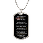 gifts for mom, gifts for dad, gifts for wife, gifts for husband, gifts for daughter, gifts for son, Not Just A Hero Luxury Graphic Dog Chain Necklace