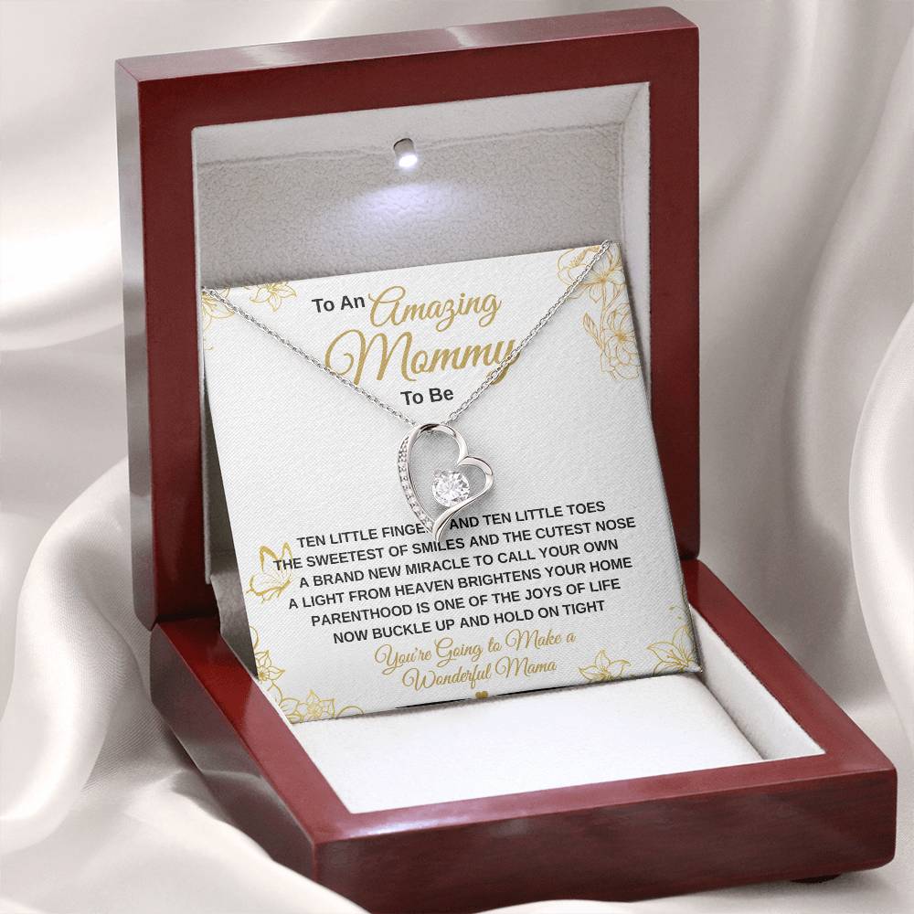 gifts for mom, gifts for dad, gifts for wife, gifts for husband, gifts for daughter, gifts for son, Amazing Mommy Forever Love Necklace Ten Little Fingers