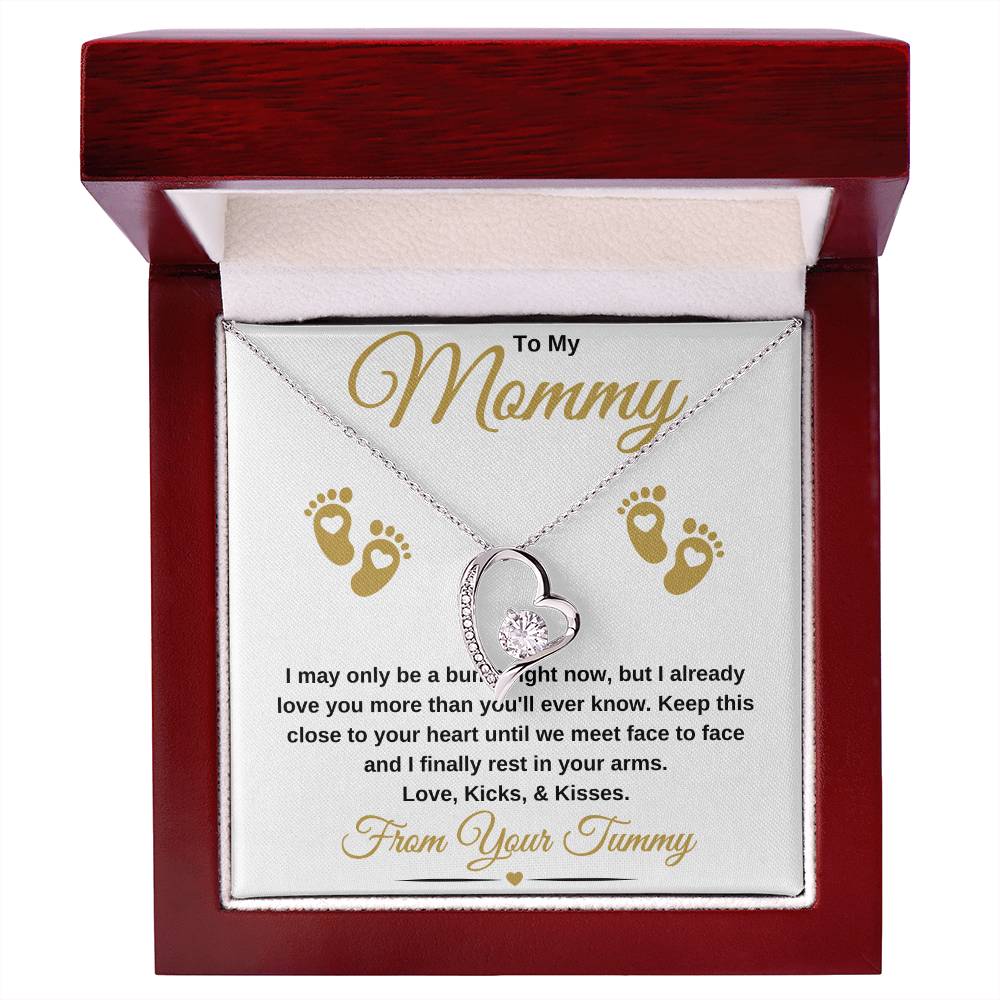 gifts for mom, gifts for dad, gifts for wife, gifts for husband, gifts for daughter, gifts for son
To My Mommy Forever Love Necklace Baby Bump Gold