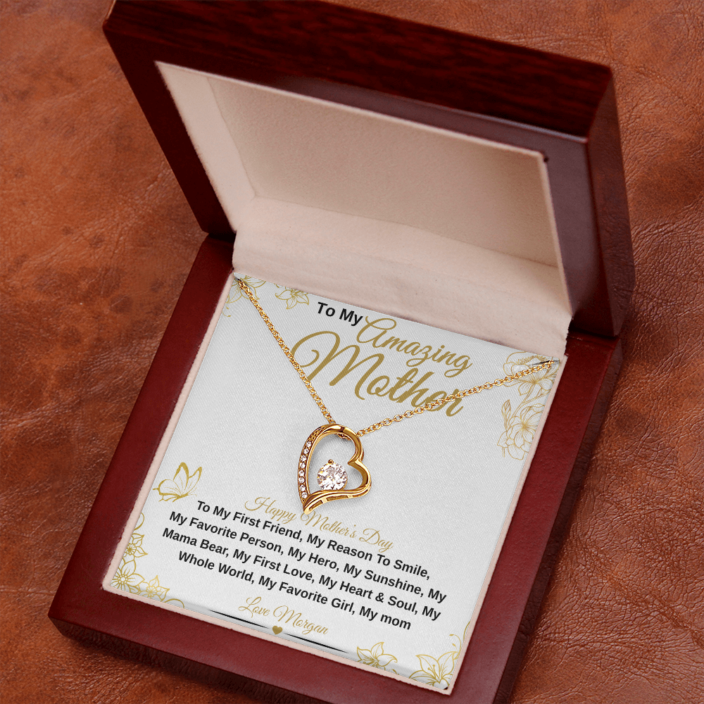gifts for mom, gifts for dad, gifts for wife, gifts for husband, gifts for daughter, gifts for son, Personalized Amazing Mother Forever Love Necklace