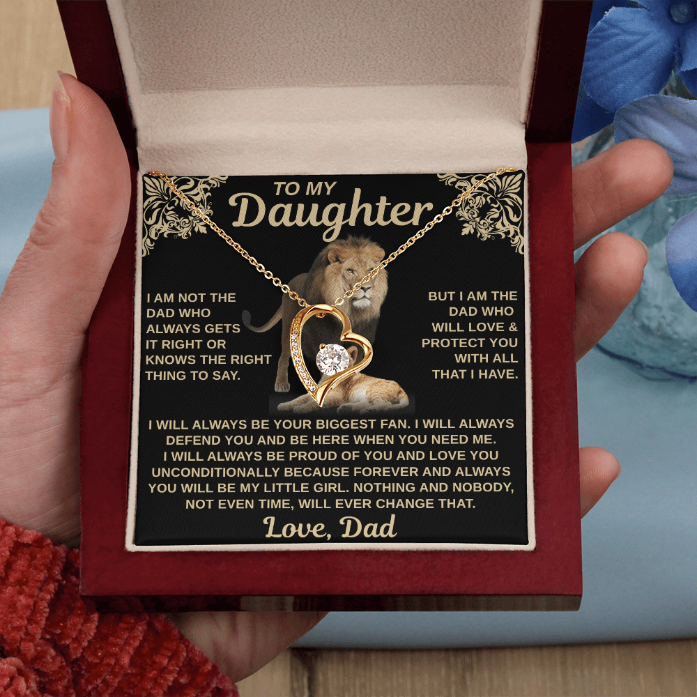 gifts for mom, gifts for dad, gifts for wife, gifts for husband, gifts for daughter, gifts for son, Forever Love Necklace To My Daughter I Am Not The Dad Who