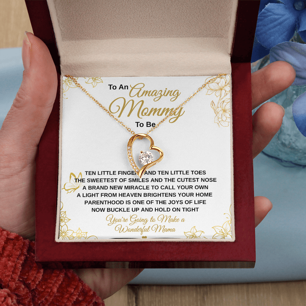 gifts for mom, gifts for dad, gifts for wife, gifts for husband, gifts for daughter, gifts for son, Amazing Mommy Forever Love Necklace Ten Little Fingers