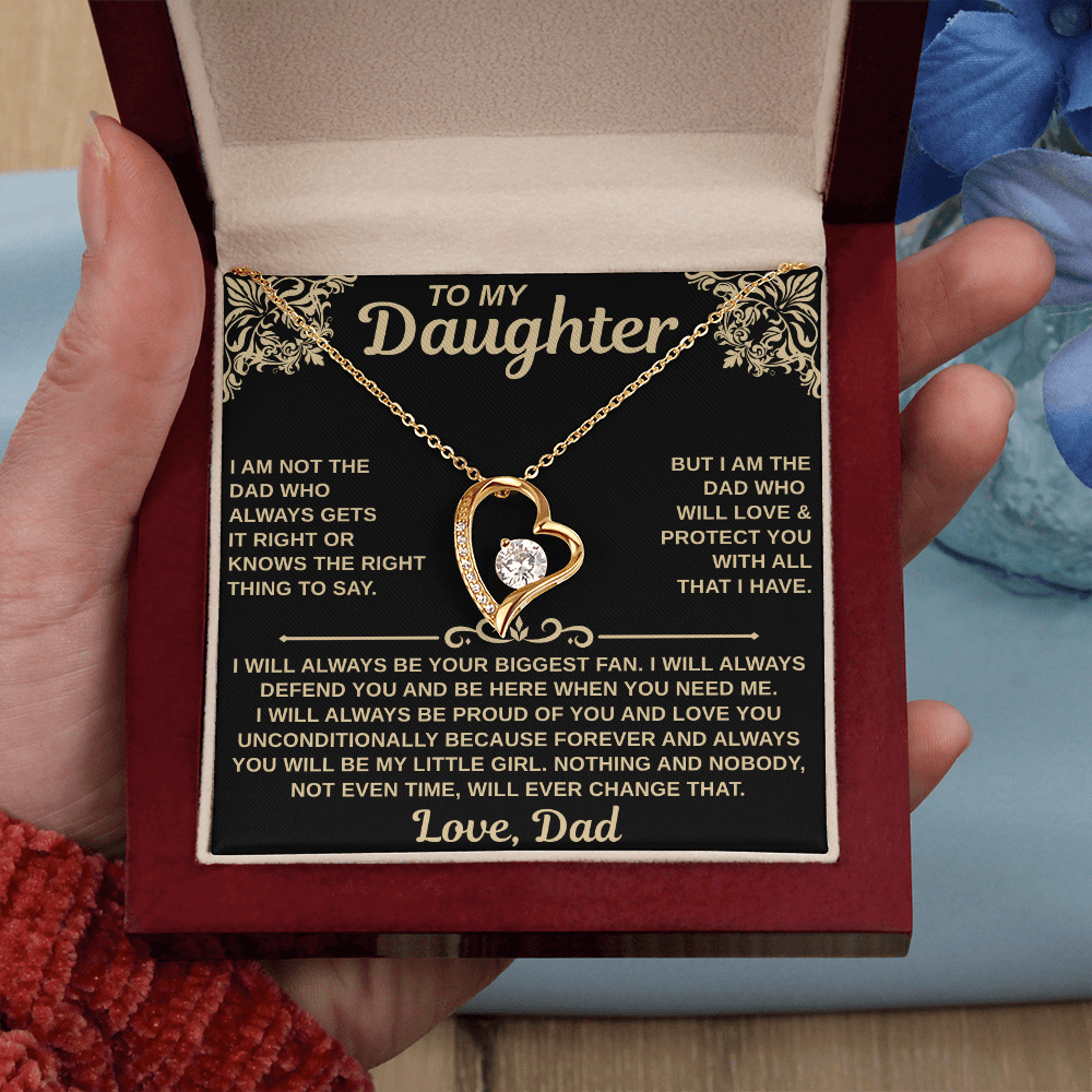 gifts for mom, gifts for dad, gifts for wife, gifts for husband, gifts for daughter, gifts for son, Forever Love Necklace To My Daughter I Am Not The Dad Who