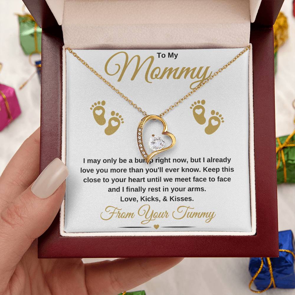 gifts for mom, gifts for dad, gifts for wife, gifts for husband, gifts for daughter, gifts for son
To My Mommy Forever Love Necklace Baby Bump Gold