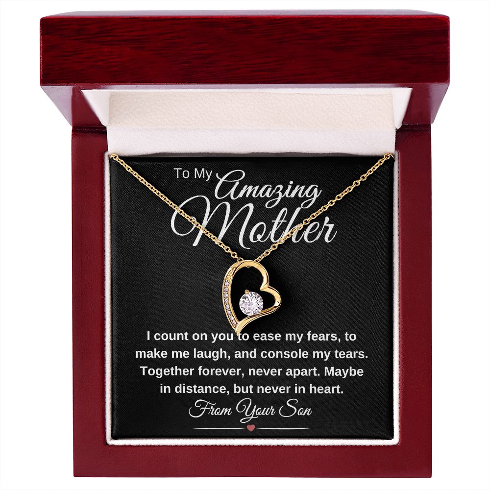 Forever Love pendant, Personalized Gift for Mom, Christmas Gift for Mom, 14k white gold, 18k yellow gold, best gift for mother's day, creative mother's day gifts, Great Jewelry Box, Great Mothers Day Gifts, Mahogany Jewelry Box, mother's day gifts from daughter, simple mother's day gifts, top 10 mother's day gift ideas