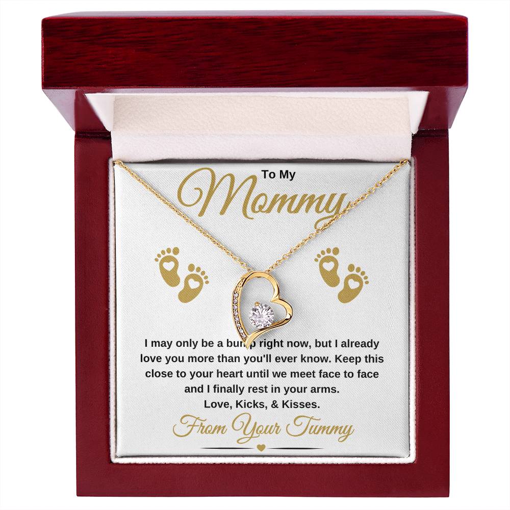 gifts for mom, gifts for dad, gifts for wife, gifts for husband, gifts for daughter, gifts for son
To My Mommy Forever Love Necklace Baby Bump Gold