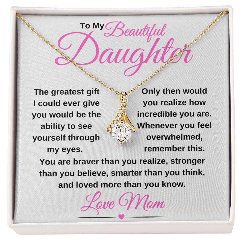 Alluring Beauty necklace 14k white gold or 18k yellow gold over stainless steel. Christmas Gift for Daughter, Unique Gift for Daughter, Sweet 16 Birthday Gift, Graduation Gifts For Daughter, Great Gifts For Daughters, Great Gift Jewelry and Watches, Great Congratulations Gifts, Great Birthday Gifts For Daughters
