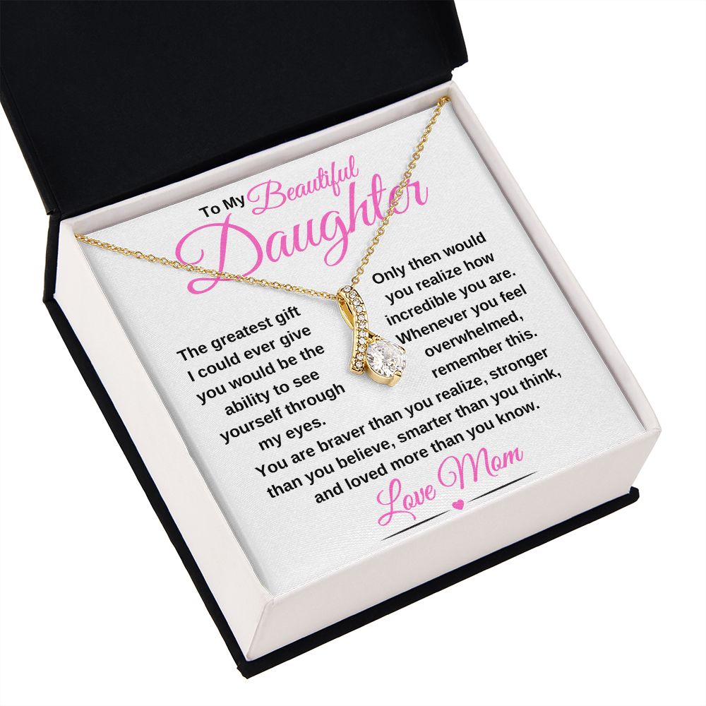 Alluring Beauty necklace 14k white gold or 18k yellow gold over stainless steel. Christmas Gift for Daughter, Unique Gift for Daughter, Sweet 16 Birthday Gift, Graduation Gifts For Daughter, Great Gifts For Daughters, Great Gift Jewelry and Watches, Great Congratulations Gifts, Great Birthday Gifts For Daughters