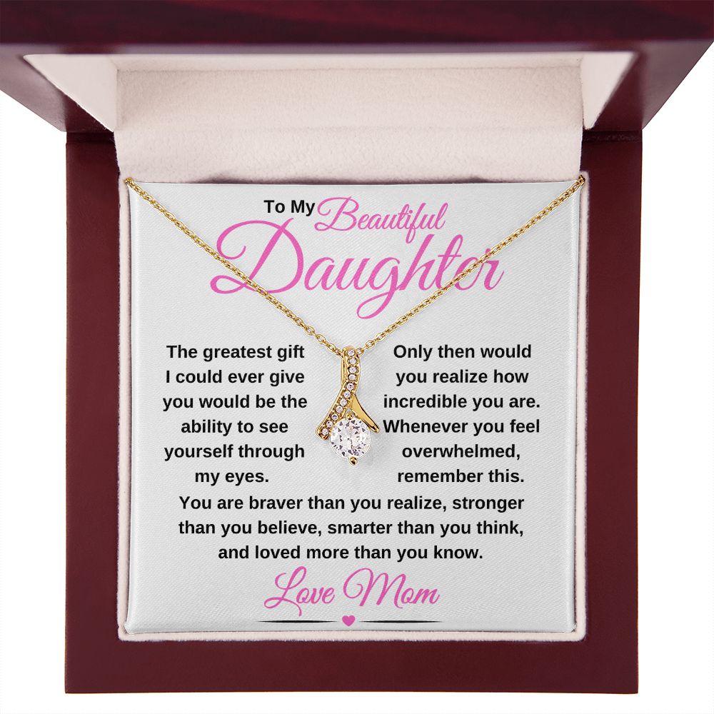 Alluring Beauty necklace 14k white gold or 18k yellow gold over stainless steel. Christmas Gift for Daughter, Unique Gift for Daughter, Sweet 16 Birthday Gift, Graduation Gifts For Daughter, Great Gifts For Daughters, Great Gift Jewelry and Watches, Great Congratulations Gifts, Great Birthday Gifts For Daughters