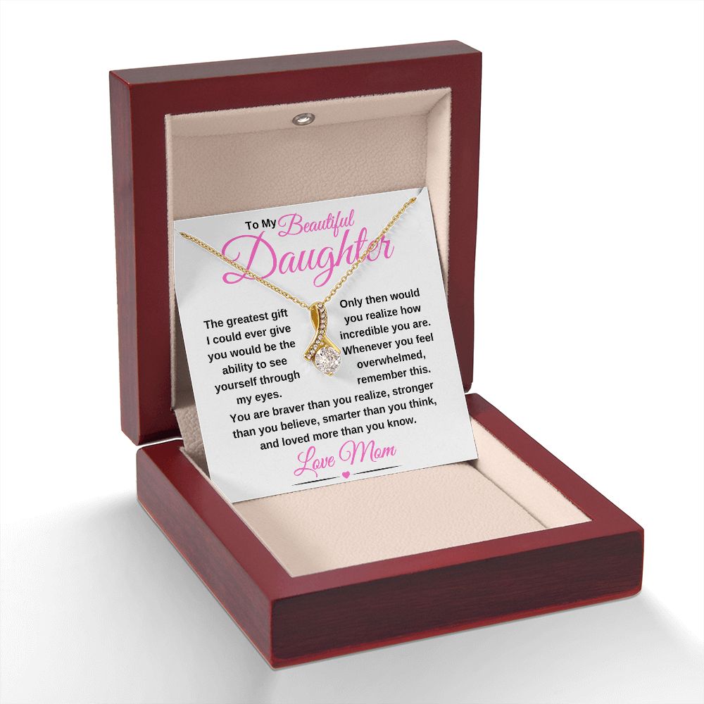 Alluring Beauty necklace 14k white gold or 18k yellow gold over stainless steel. Christmas Gift for Daughter, Unique Gift for Daughter, Sweet 16 Birthday Gift, Graduation Gifts For Daughter, Great Gifts For Daughters, Great Gift Jewelry and Watches, Great Congratulations Gifts, Great Birthday Gifts For Daughters