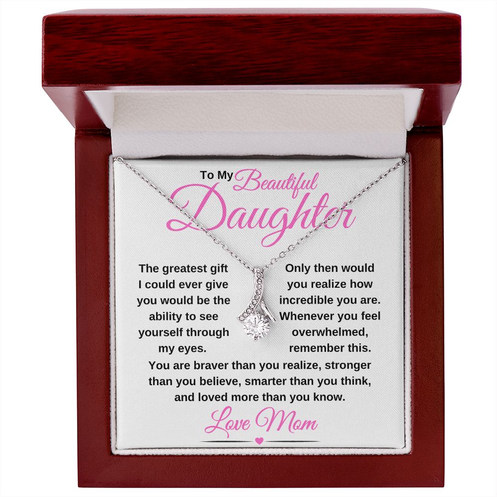 Alluring Beauty necklace 14k white gold or 18k yellow gold over stainless steel. Christmas Gift for Daughter, Unique Gift for Daughter, Sweet 16 Birthday Gift, Graduation Gifts For Daughter, Great Gifts For Daughters, Great Gift Jewelry and Watches, Great Congratulations Gifts, Great Birthday Gifts For Daughters