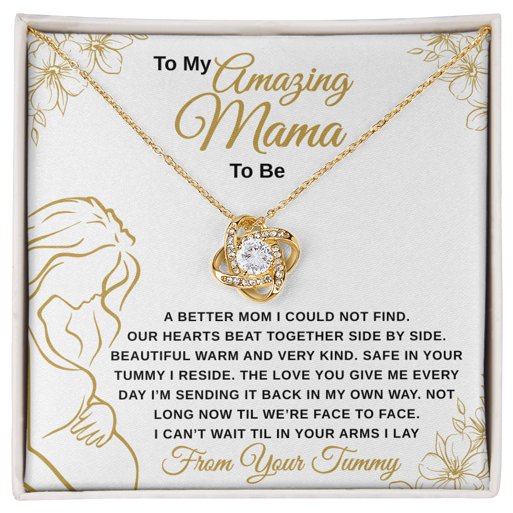Moma To Be Love Knot Necklace A Better Mom Gold