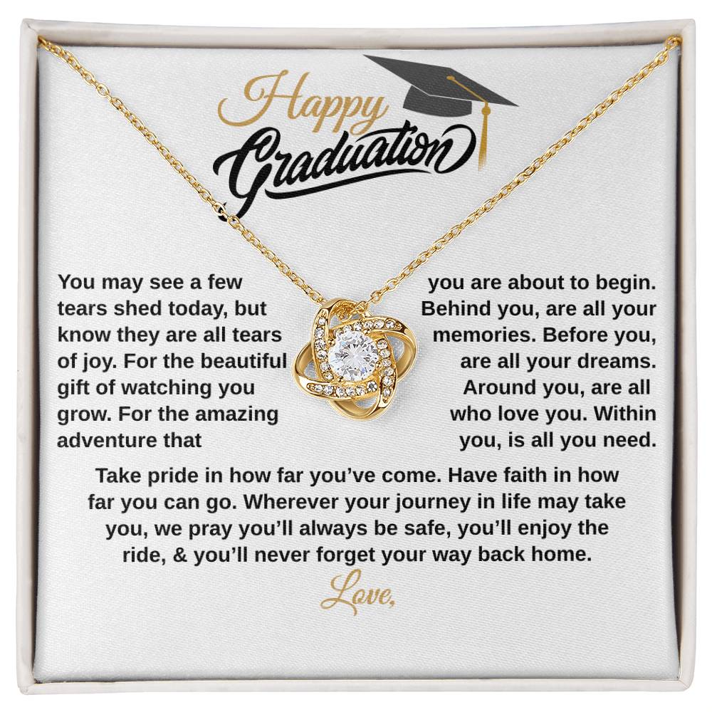 gifts for mom, gifts for dad, gifts for wife, gifts for husband, gifts for daughter, gifts for son, Custom Graduation Gift, Love Knot Necklace, Graduation Gift