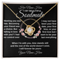 gifts for mom, gifts for dad, gifts for wife, gifts for husband, gifts for daughter, gifts for son, Personalized Love Knot Necklace Soulmate Meeting Was Fate