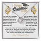 gifts for mom, gifts for dad, gifts for wife, gifts for husband, gifts for daughter, gifts for son, Personalized Happy Graduation Daughter Love Knot Necklace