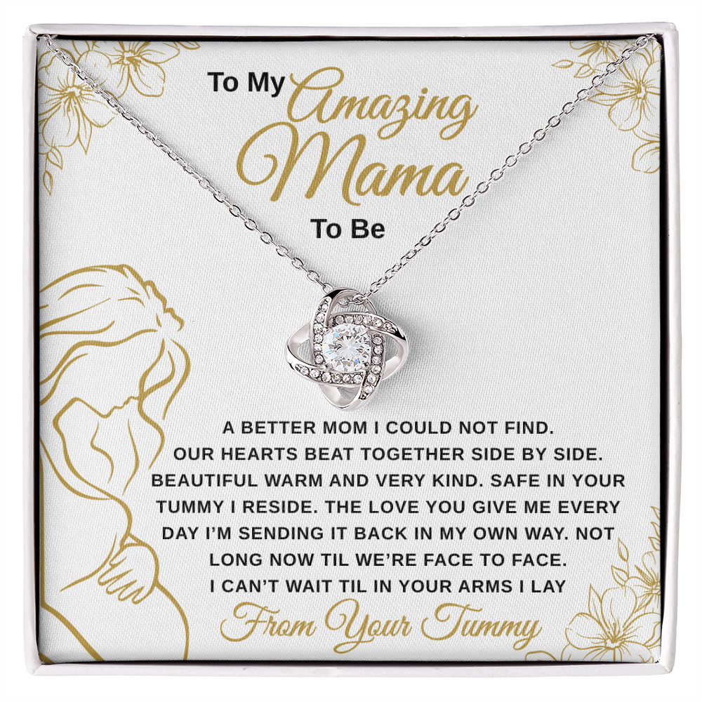 Moma To Be Love Knot Necklace A Better Mom Gold
