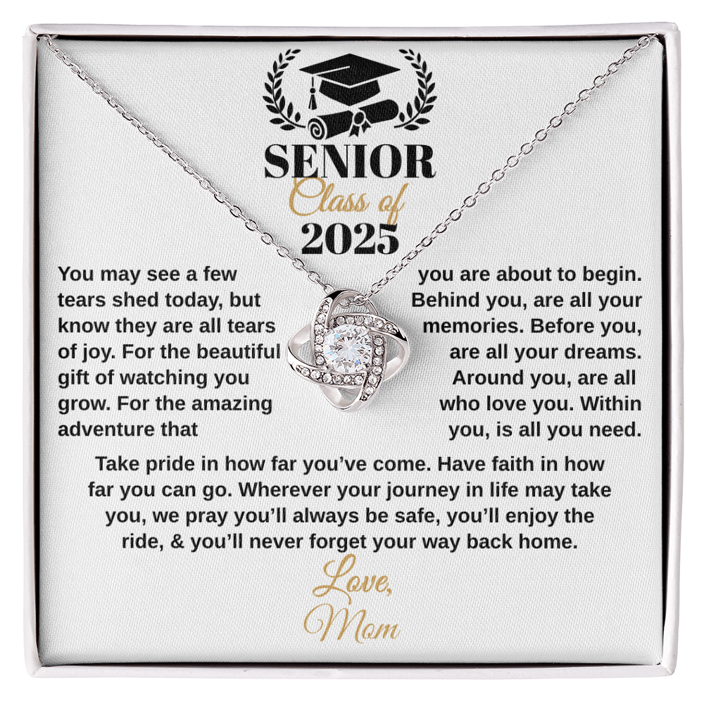 gifts for mom, gifts for dad, gifts for wife, gifts for husband, gifts for daughter, gifts for son, Custom Graduation Gift, Love Knot Necklace, Graduation Gift