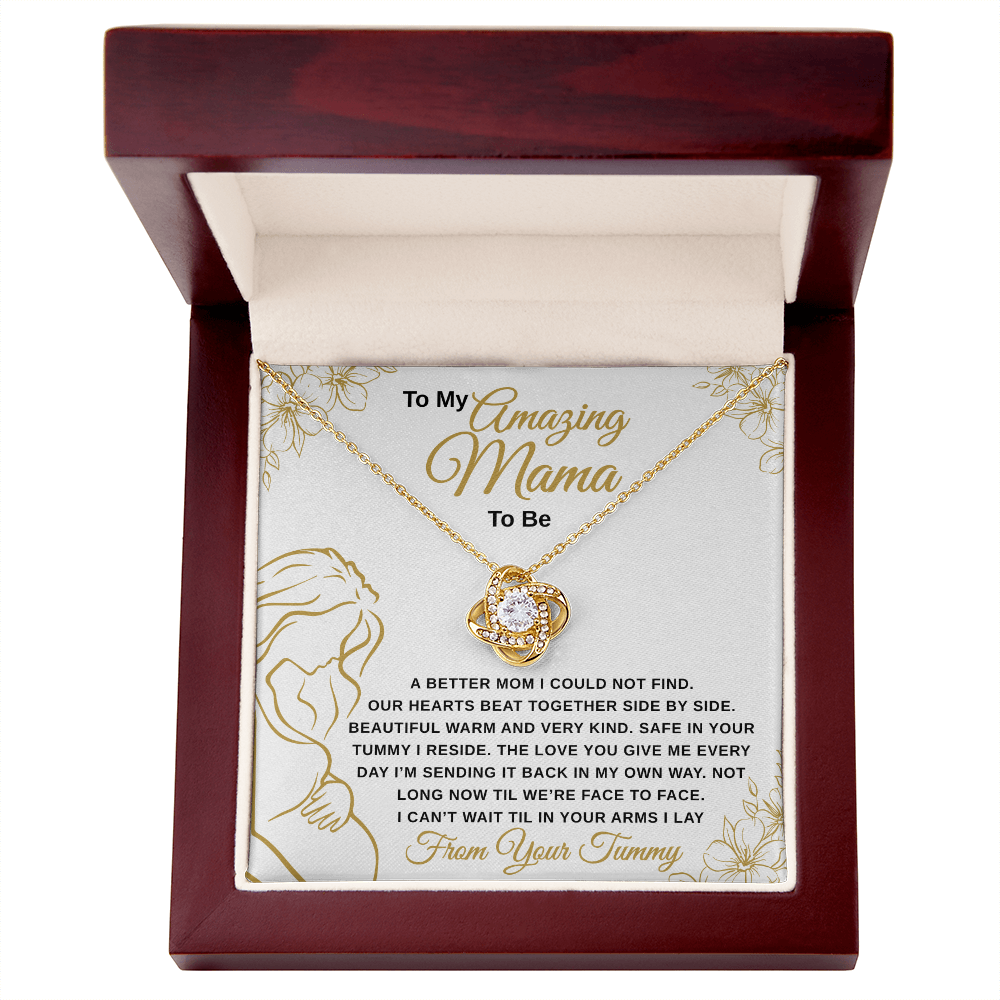 Moma To Be Love Knot Necklace A Better Mom Gold