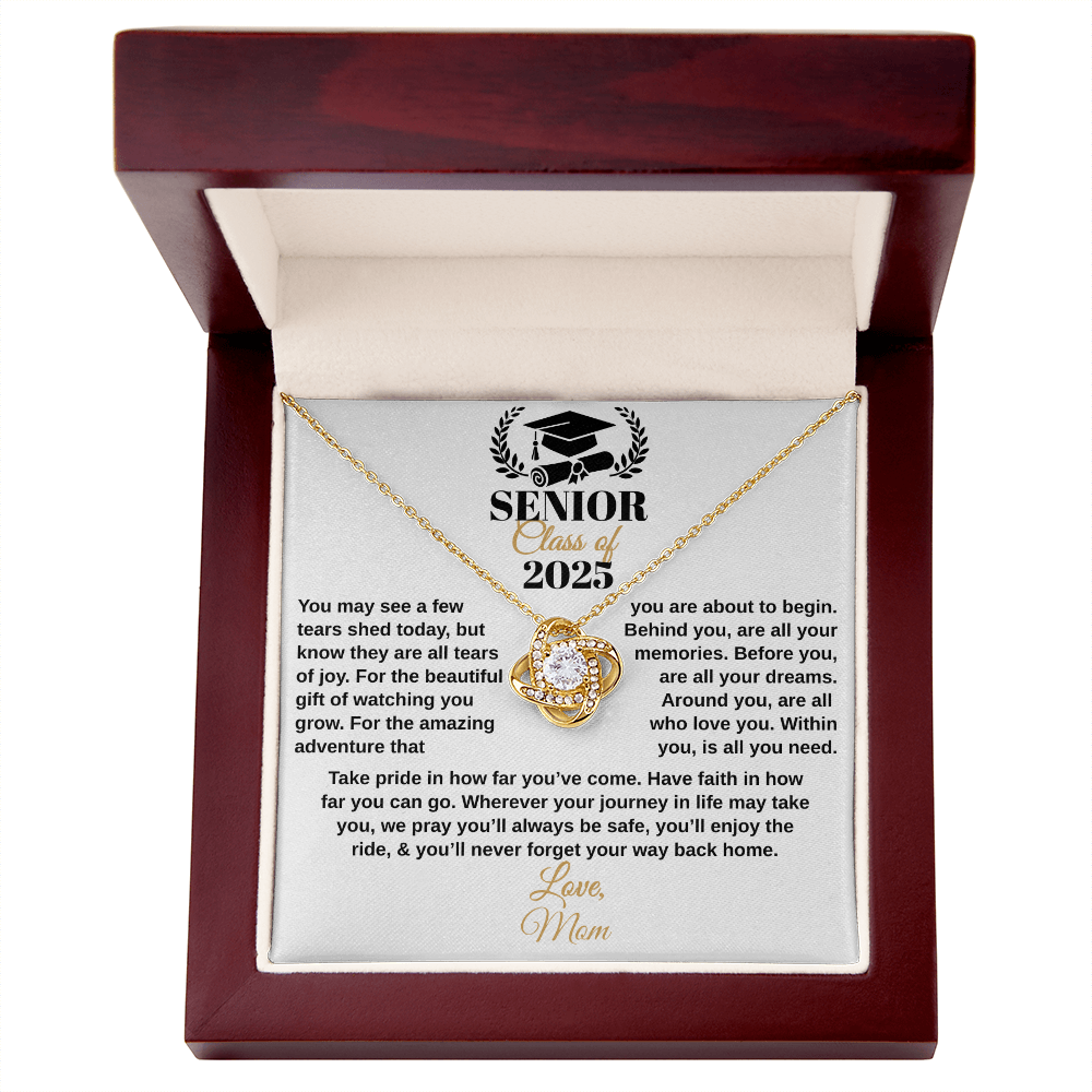 gifts for mom, gifts for dad, gifts for wife, gifts for husband, gifts for daughter, gifts for son, Custom Graduation Gift, Love Knot Necklace, Graduation Gift
