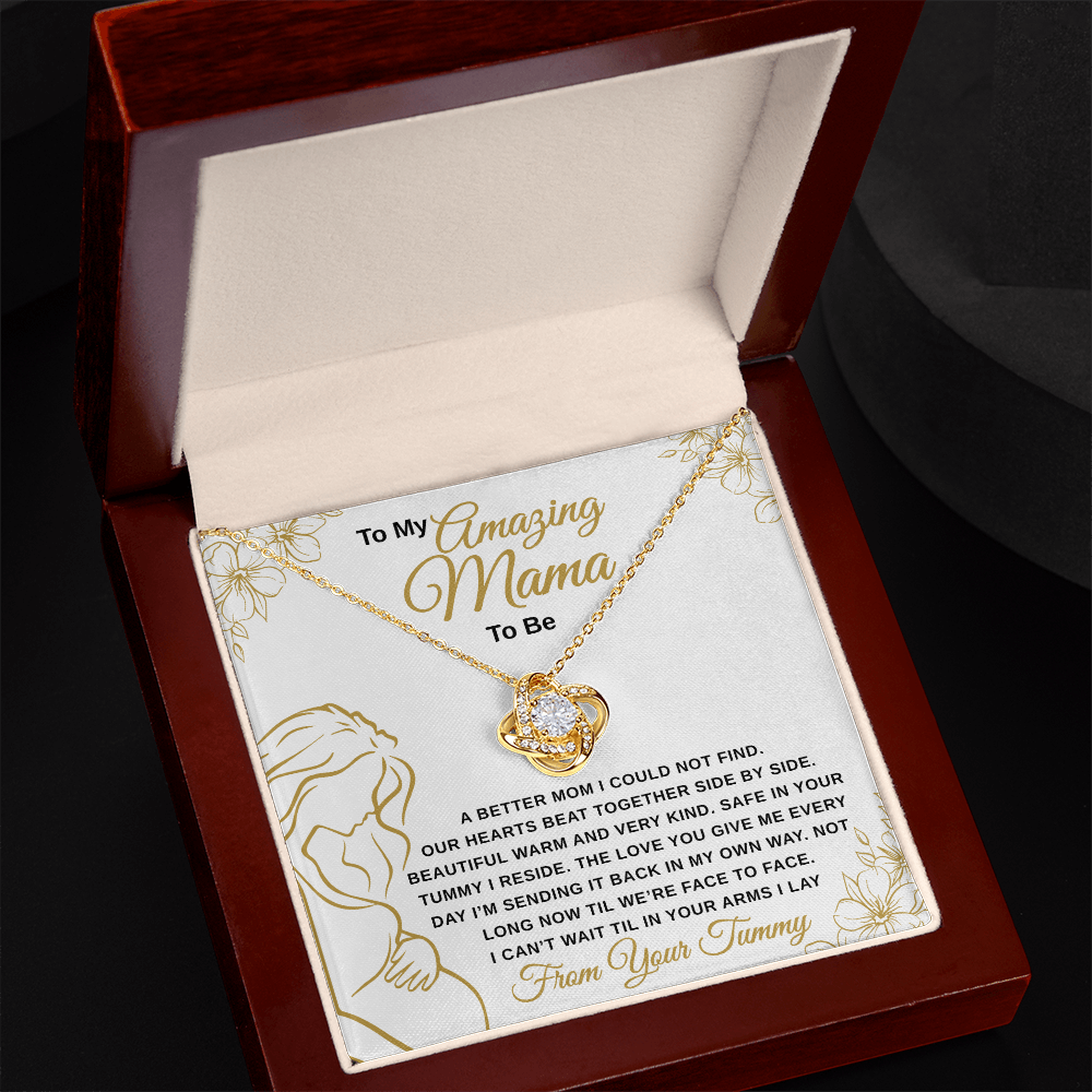 Moma To Be Love Knot Necklace A Better Mom Gold