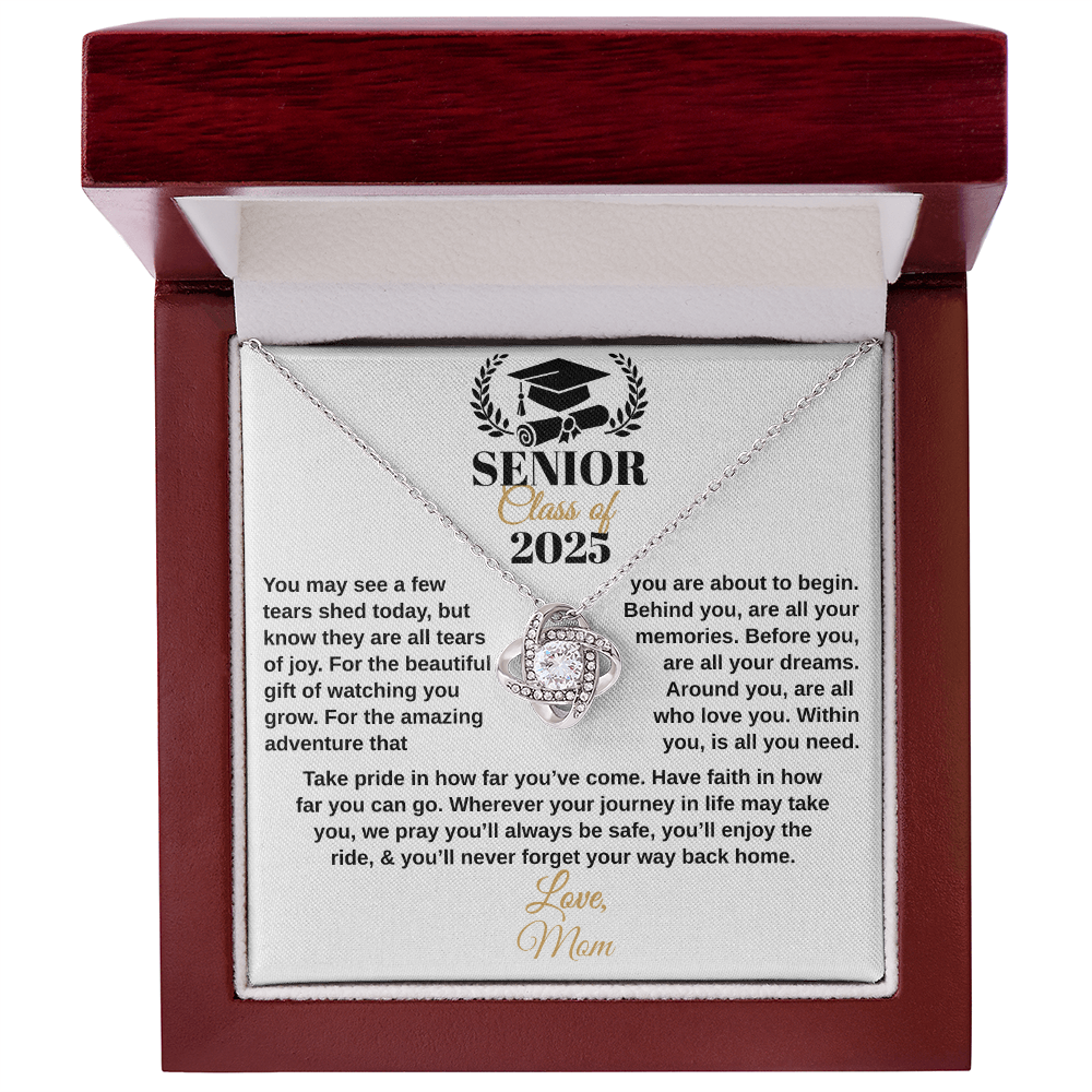 gifts for mom, gifts for dad, gifts for wife, gifts for husband, gifts for daughter, gifts for son, Custom Graduation Gift, Love Knot Necklace, Graduation Gift
