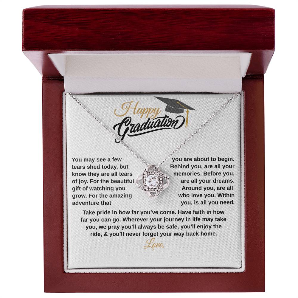 gifts for mom, gifts for dad, gifts for wife, gifts for husband, gifts for daughter, gifts for son, Custom Graduation Gift, Love Knot Necklace, Graduation Gift