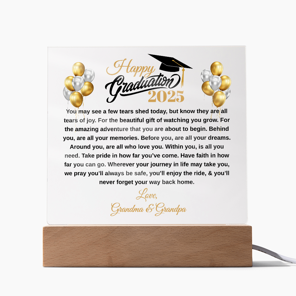 gifts for mom, gifts for dad, gifts for wife, gifts for husband, gifts for daughter, gifts for son, Happy Graduation Plaque For Daughter From Grandma & Grandpa
