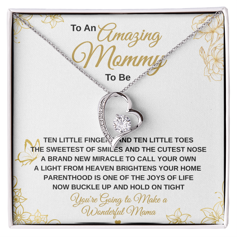 gifts for mom, gifts for dad, gifts for wife, gifts for husband, gifts for daughter, gifts for son, Amazing Mommy Forever Love Necklace Ten Little Fingers