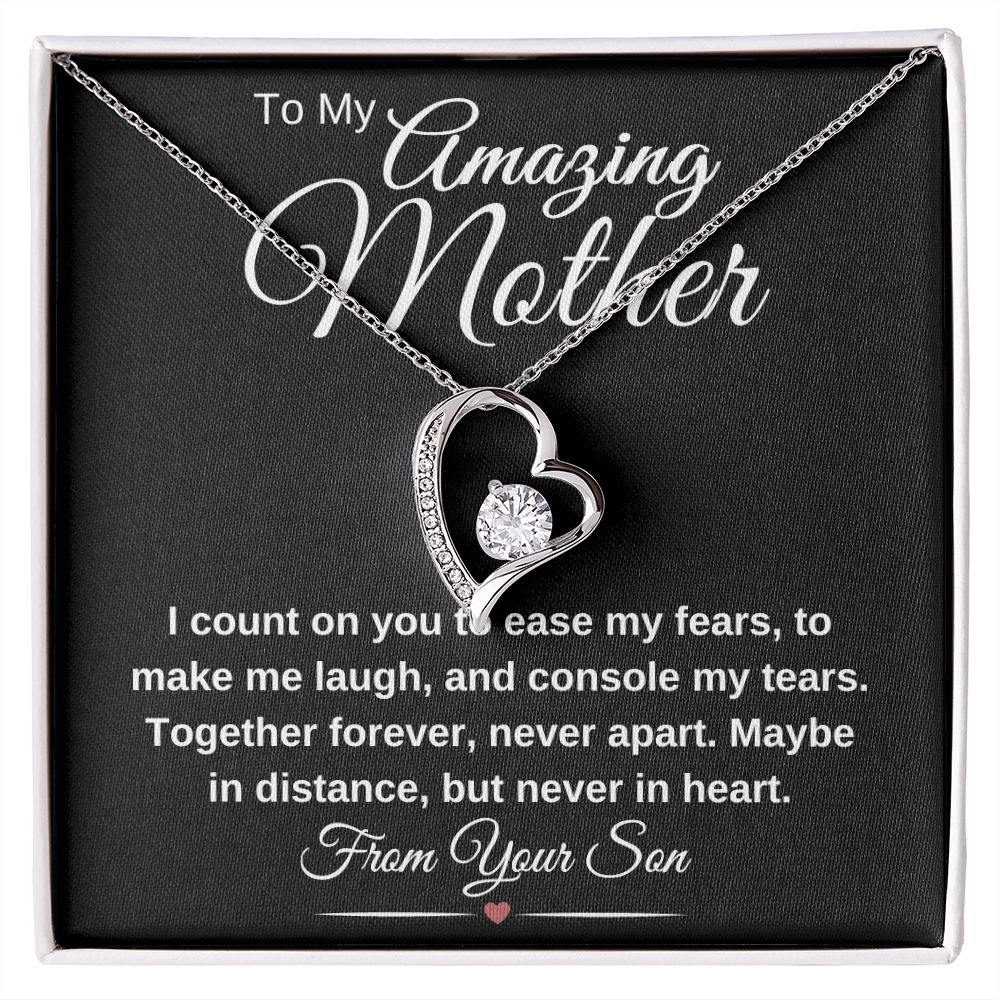 Forever Love pendant, Personalized Gift for Mom, Christmas Gift for Mom, 14k white gold, 18k yellow gold, best gift for mother's day, creative mother's day gifts, Great Jewelry Box, Great Mothers Day Gifts, Mahogany Jewelry Box, mother's day gifts from daughter, simple mother's day gifts, top 10 mother's day gift ideas