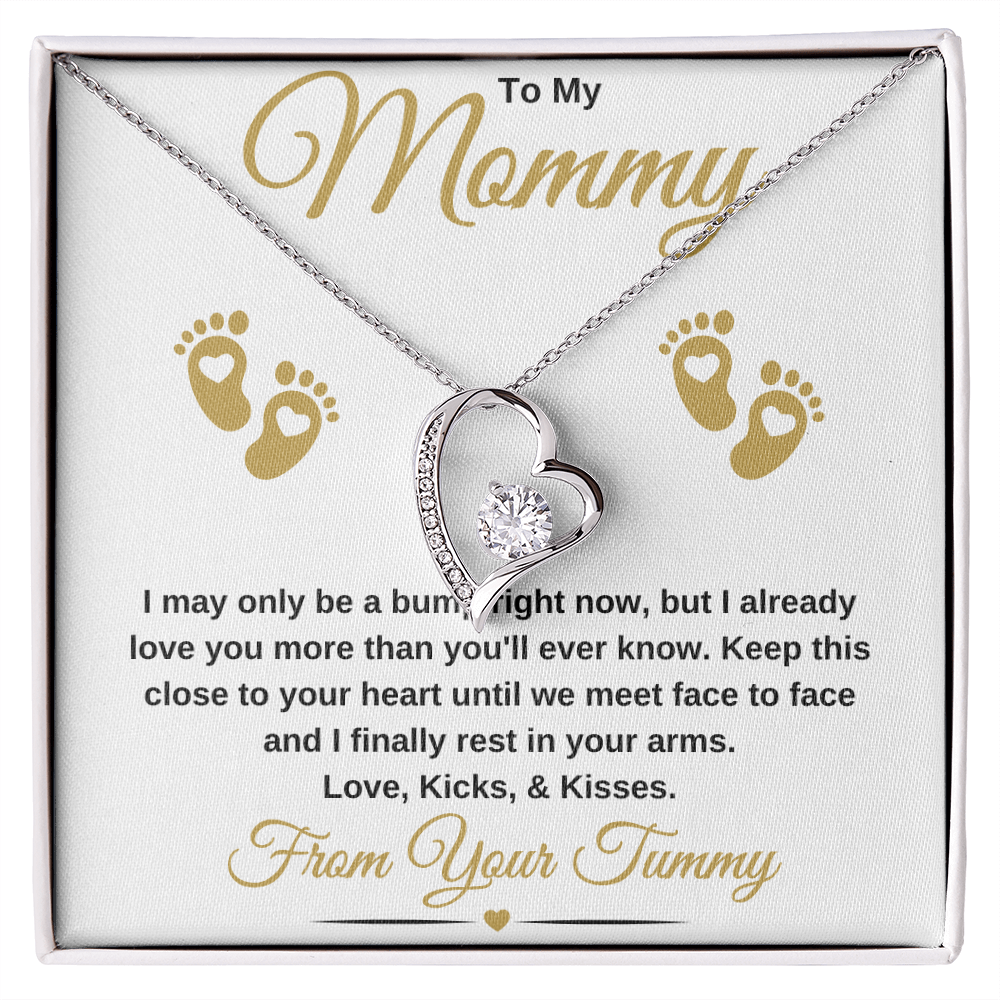 gifts for mom, gifts for dad, gifts for wife, gifts for husband, gifts for daughter, gifts for son
To My Mommy Forever Love Necklace Baby Bump Gold