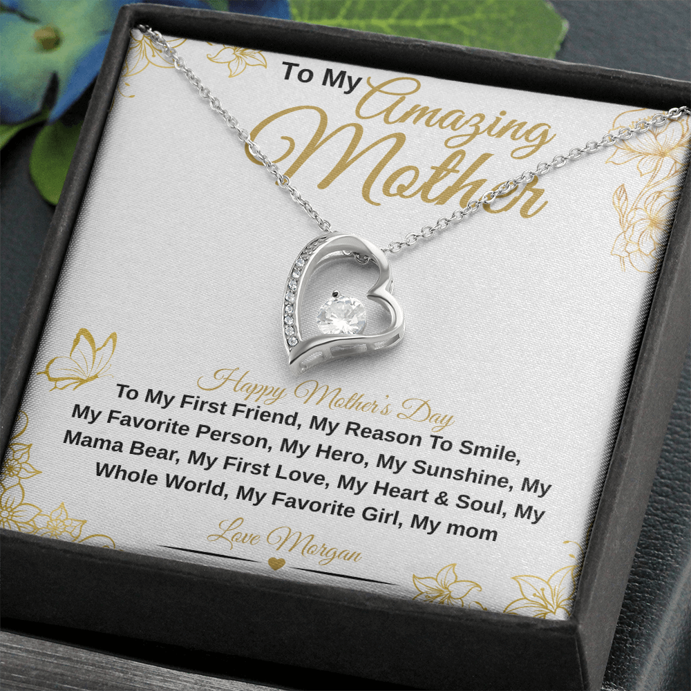 gifts for mom, gifts for dad, gifts for wife, gifts for husband, gifts for daughter, gifts for son, Personalized Amazing Mother Forever Love Necklace