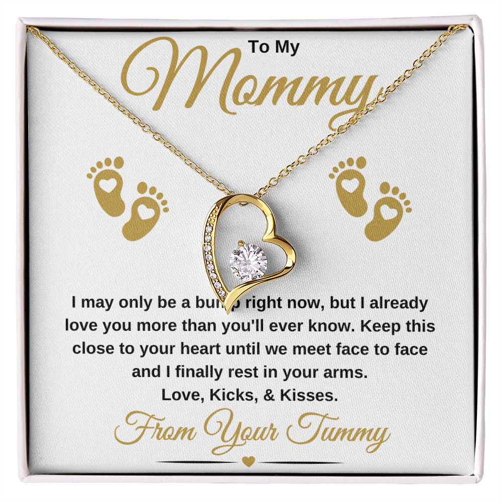 gifts for mom, gifts for dad, gifts for wife, gifts for husband, gifts for daughter, gifts for son
To My Mommy Forever Love Necklace Baby Bump Gold