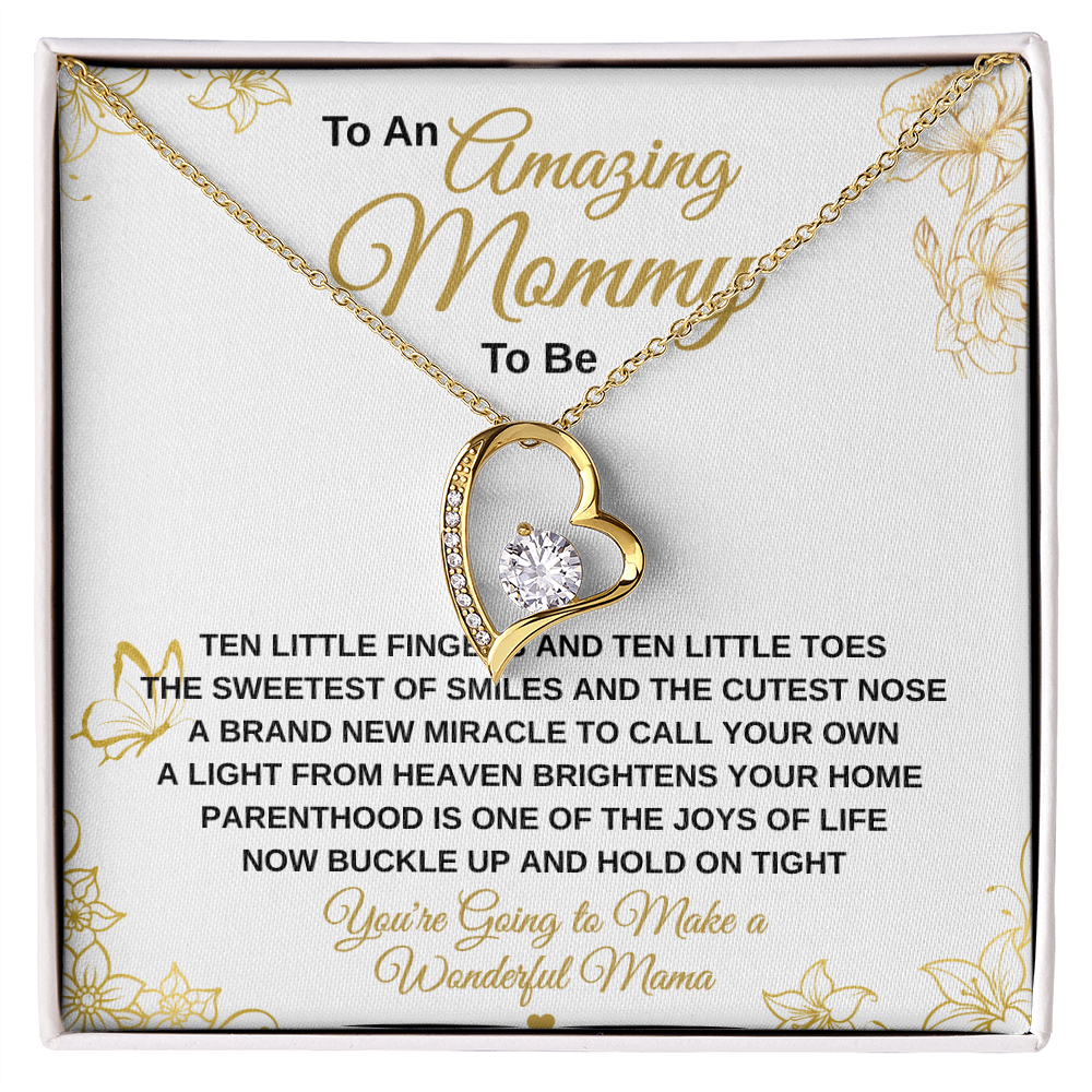 gifts for mom, gifts for dad, gifts for wife, gifts for husband, gifts for daughter, gifts for son, Amazing Mommy Forever Love Necklace Ten Little Fingers