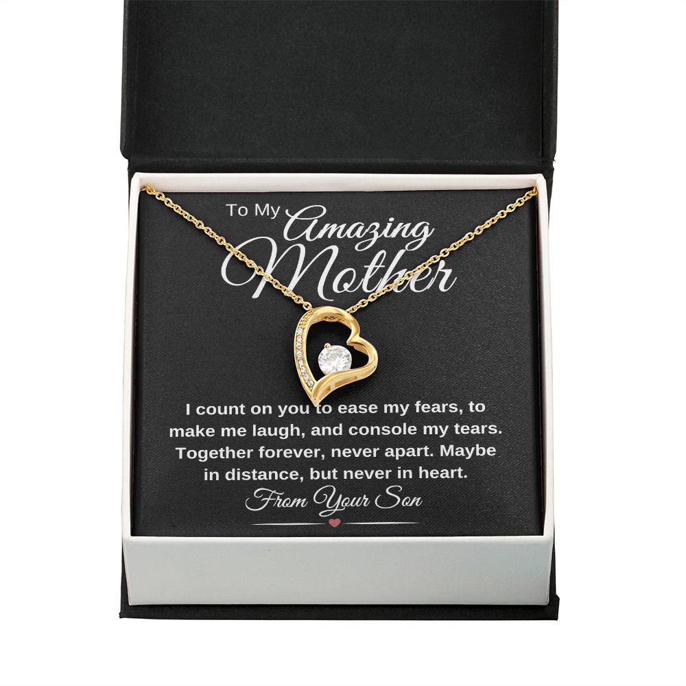 Forever Love pendant, Personalized Gift for Mom, Christmas Gift for Mom, 14k white gold, 18k yellow gold, best gift for mother's day, creative mother's day gifts, Great Jewelry Box, Great Mothers Day Gifts, Mahogany Jewelry Box, mother's day gifts from daughter, simple mother's day gifts, top 10 mother's day gift ideas