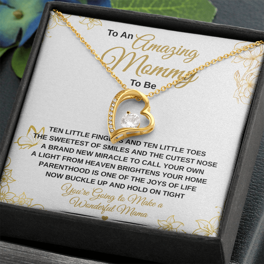 gifts for mom, gifts for dad, gifts for wife, gifts for husband, gifts for daughter, gifts for son, Amazing Mommy Forever Love Necklace Ten Little Fingers