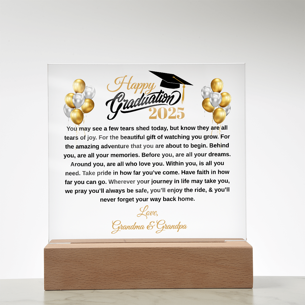 gifts for mom, gifts for dad, gifts for wife, gifts for husband, gifts for daughter, gifts for son, Happy Graduation Plaque For Daughter From Grandma & Grandpa