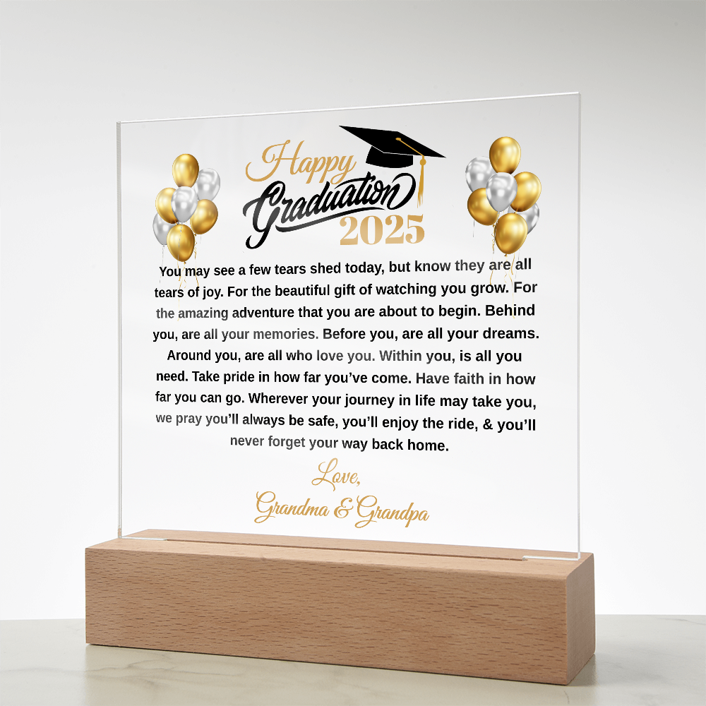 gifts for mom, gifts for dad, gifts for wife, gifts for husband, gifts for daughter, gifts for son, Happy Graduation Plaque For Daughter From Grandma & Grandpa