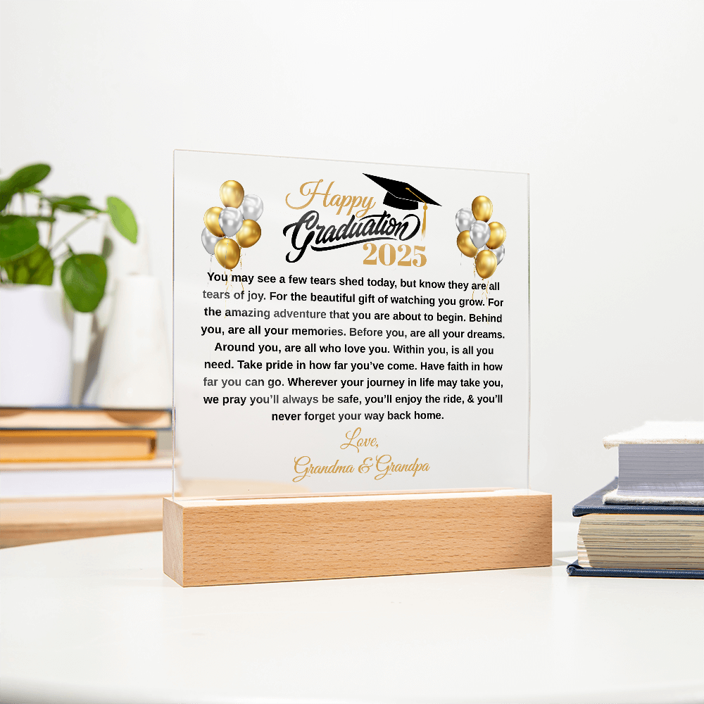 gifts for mom, gifts for dad, gifts for wife, gifts for husband, gifts for daughter, gifts for son, Happy Graduation Plaque For Daughter From Grandma & Grandpa